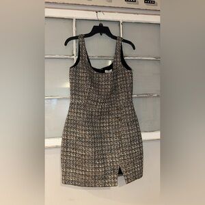 Gianni Bini Gray Sheath Mini Dress Scoop Neck Sleeveless